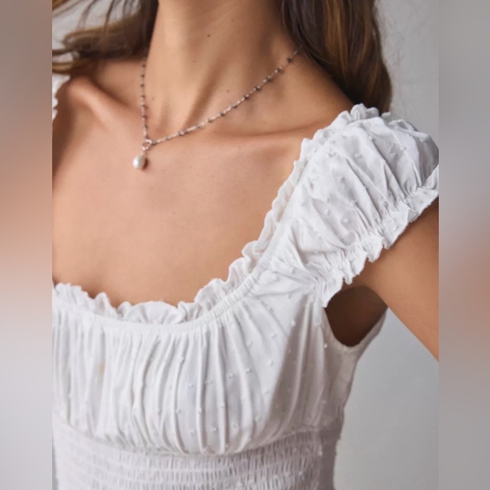 Urban Outfitters Rosie Smocked Tiered Ruffle Romper - Picture 2 of 7